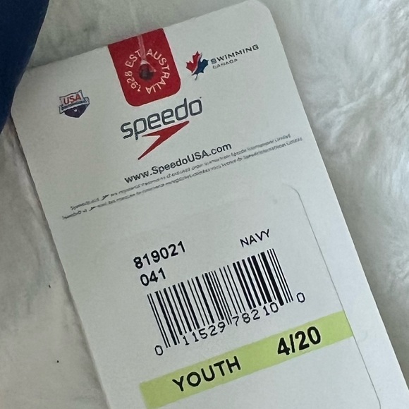 NWT Speedo Learn to Swim Navy One Piece Swimsuit Size 4/20 - Picture 5 of 6